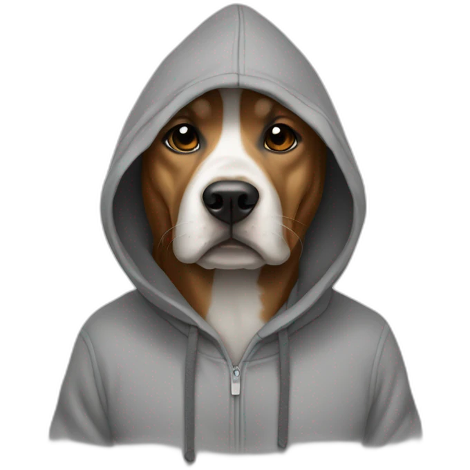 a dog wearing a hoodie  emoji