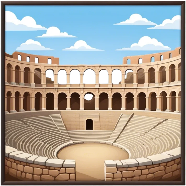 Pula Arena Landmark Emoji – Depicting the Roman amphitheater with its large stone arches. emoji