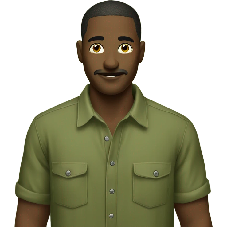 Olive green cozy men shirt emoji