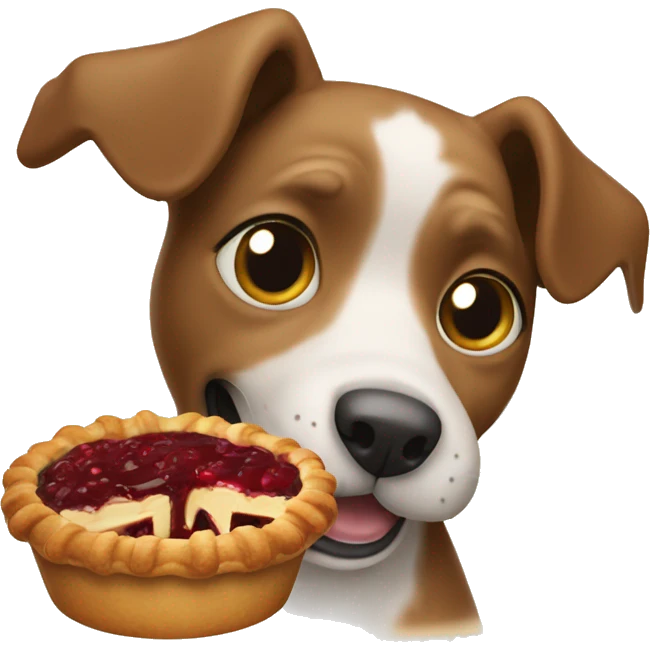 A dog eating pie emoji
