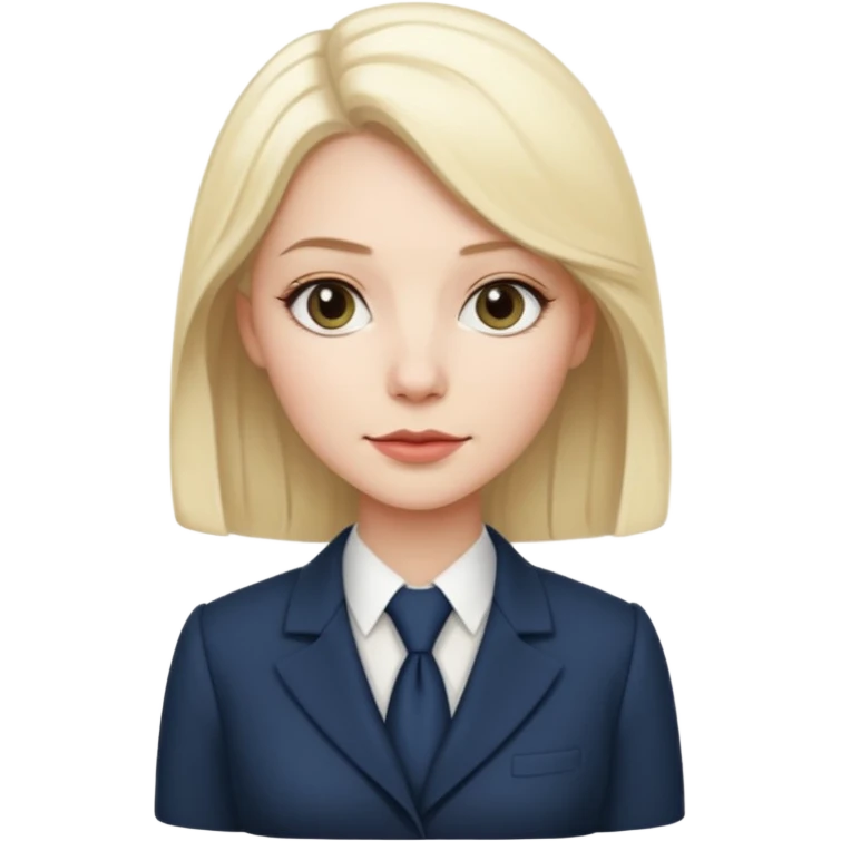 femme blanche et blonde habillée avec une robe professionnelle des avocats en France emoji