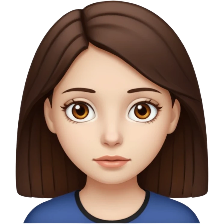 hispanic girl with brown eyes and brown hair and alt emoji