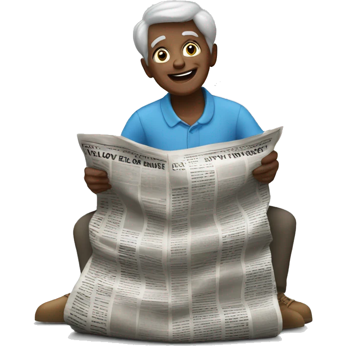 Boy loves selling newspaper to granny emoji
