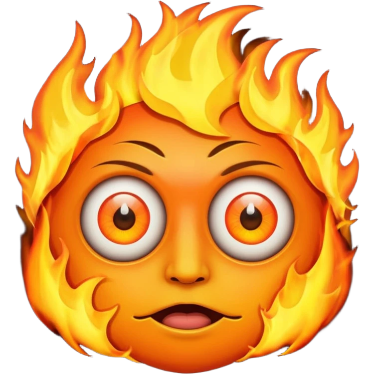 fire face with camera eyes emoji