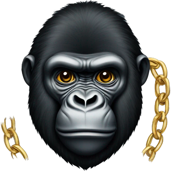 Gorilla with a gold chain emoji