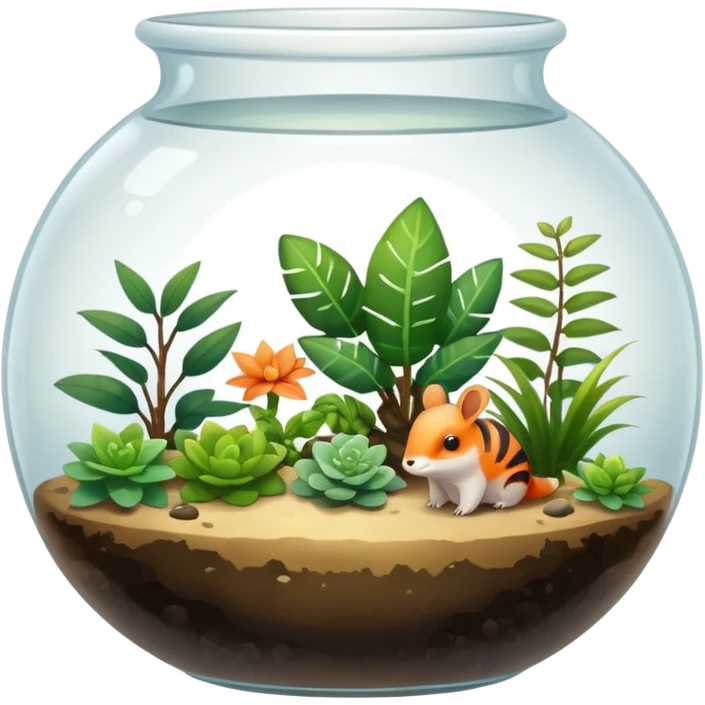 A terrarium. With plants and animals inside of it. emoji