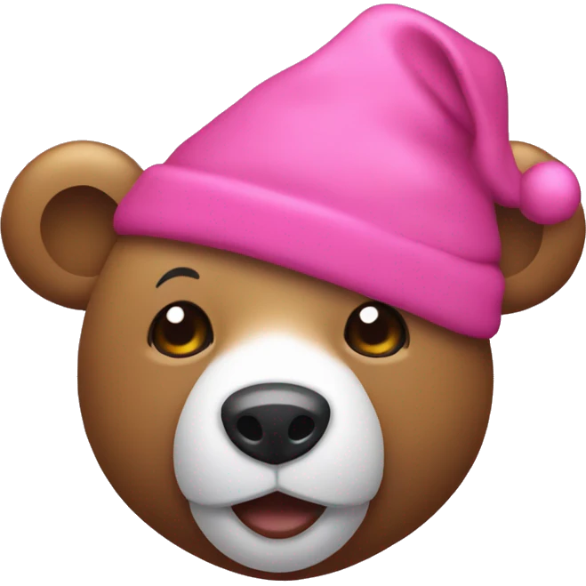 bear with cute pink Santa hat coquette emoji