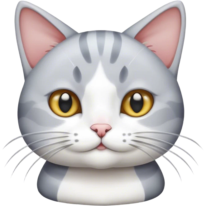 Grey white cat enoki emoji