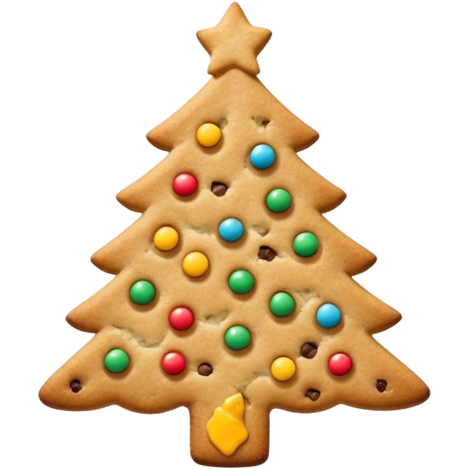 cookie in shape of christmas tree emoji