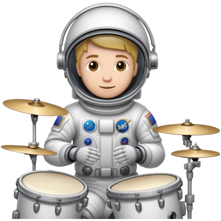 an astronaut playing the drums emoji