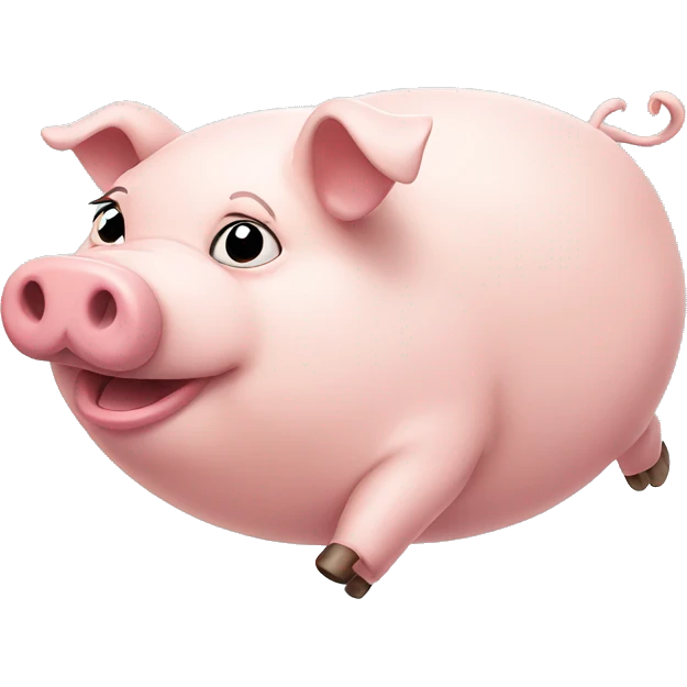 Fat pig flying  emoji