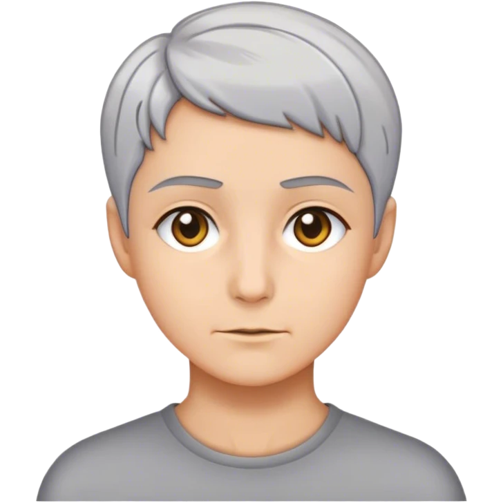 Short grey hair hazel eyes emoji