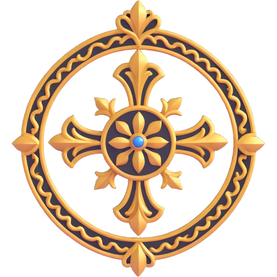 sacred saint emblem with ornate design emoji