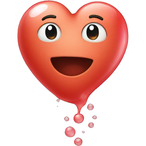 Heart shaped bubble emoji