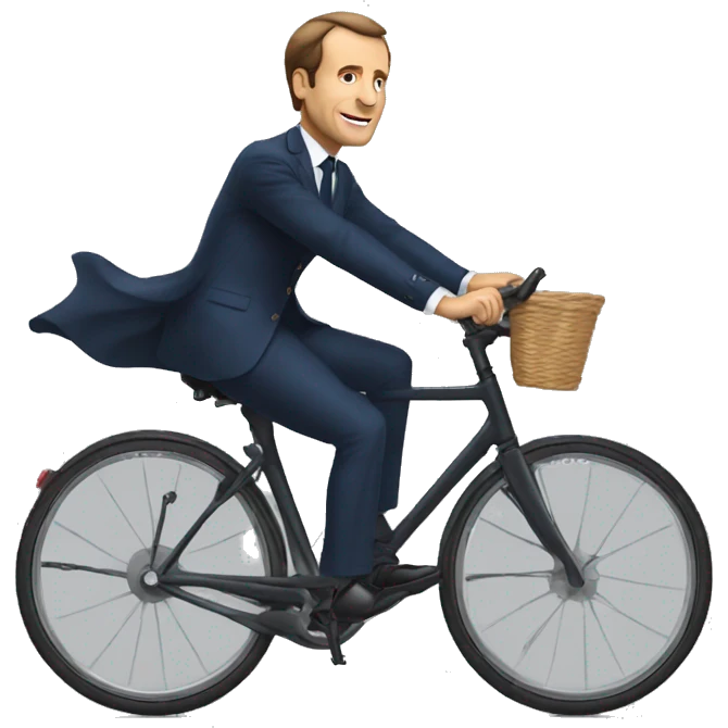 macron sur un velo emoji