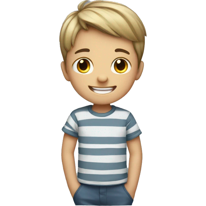 smiling boy in striped shirt emoji