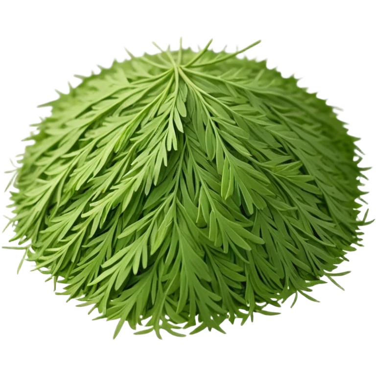 loose sprinkle of fine, feathery green herb flakes, dry airy texture, muted earthy green tones, delicate thread-like pieces, unevenly scattered, evoking dried dill leaves, soft lighting, subtle shadows, emoji scale emoji