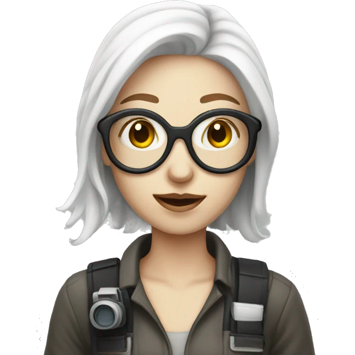 Women photographer with white skin emoji