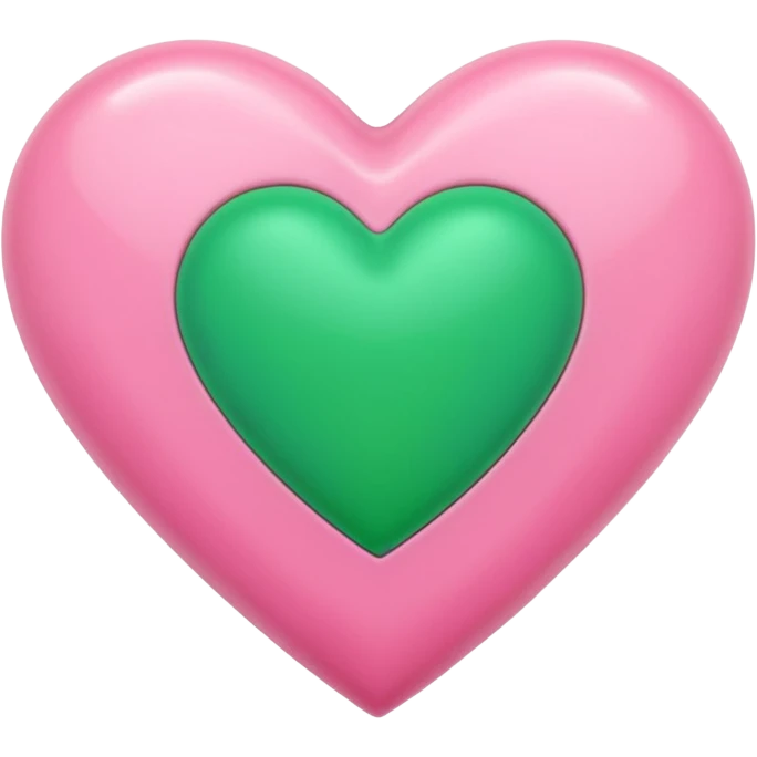 Pink heart with smaller green heart emoji