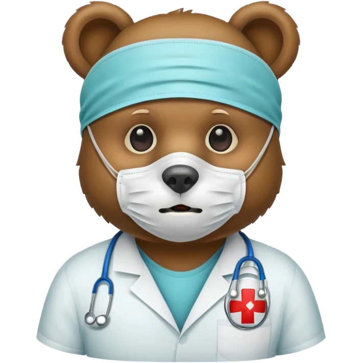 bear Wearing Medical Mask emoji