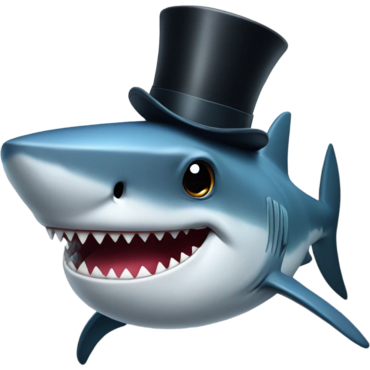 Shark with a top hat emoji