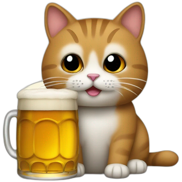Un chat avec une bière emoji