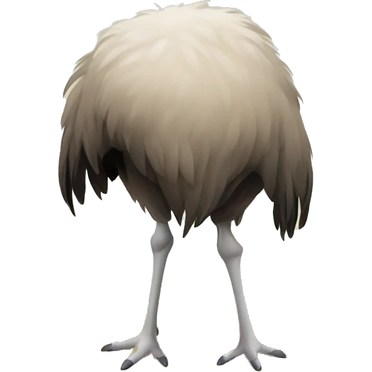 Ostrich with head under sand emoji