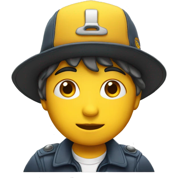 Niño con gorra boss amarila emoji