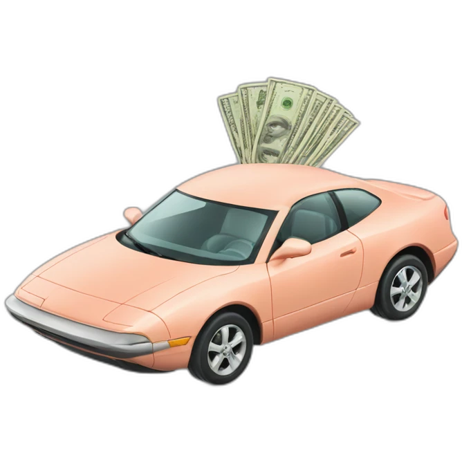 car+money+peach emoji