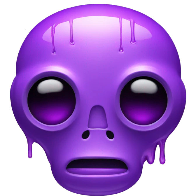 melting robot face purple emoji