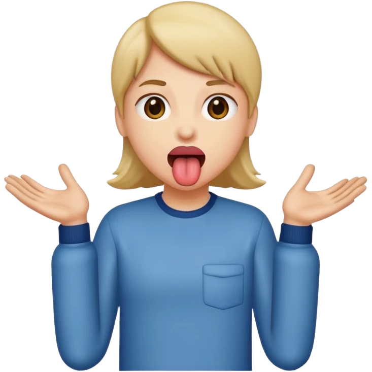 Tongue out with hands to the side emoji