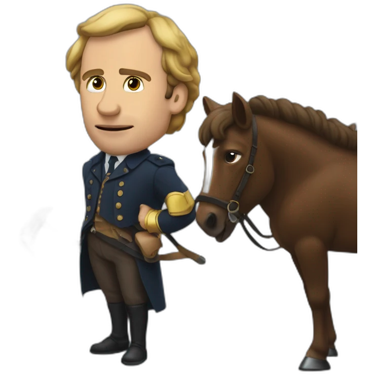 Macron qui chevauche un bizon emoji