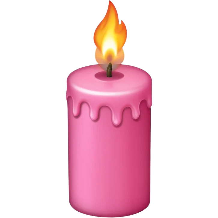 Draw a pink candle with a flame on it, seen from a bird's eye view emoji