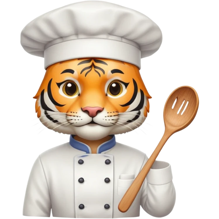 Tiger chef cooking emoji