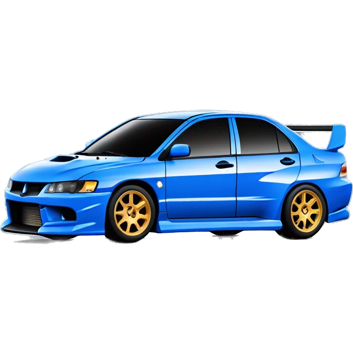 mitsubishi lancer IX evolution  blue  stanced emoji
