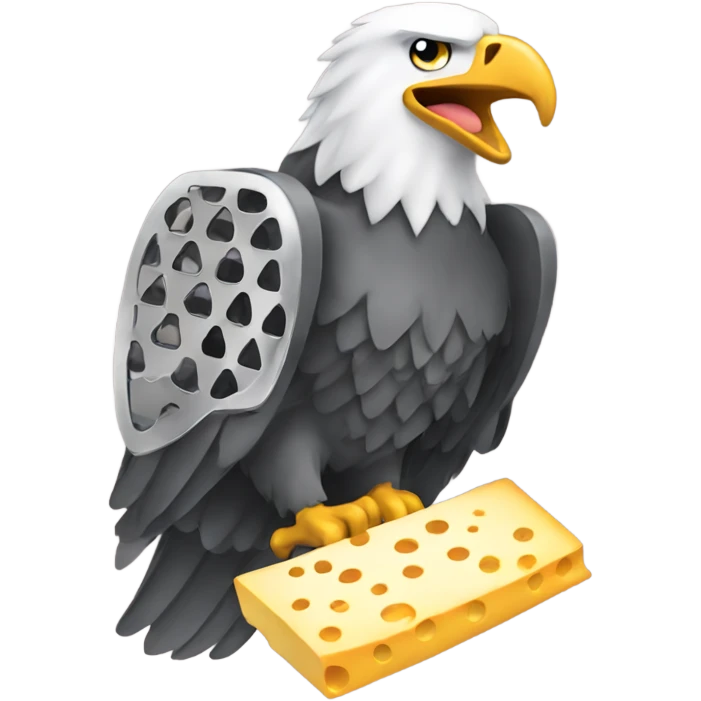 Eagle carrying cheese grater emoji