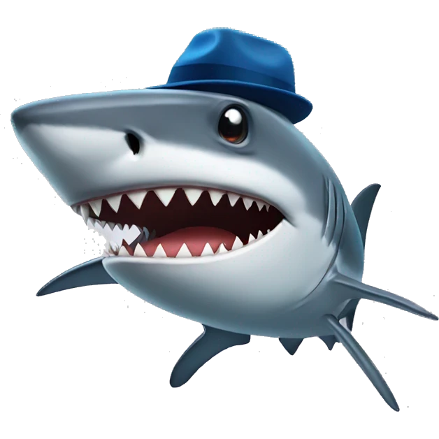 shark with hat emoji