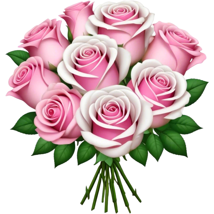 pink white roses bouquet  emoji
