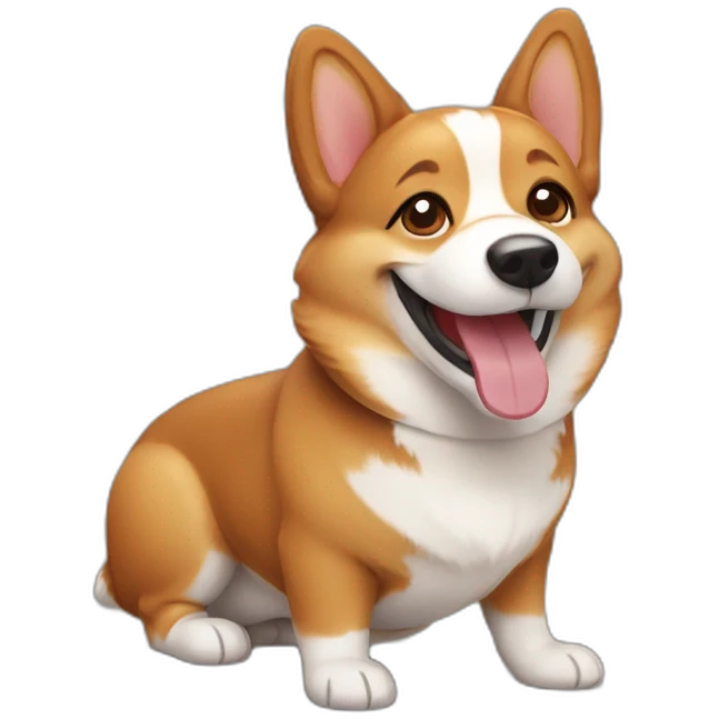 smiling brown corgi emoji