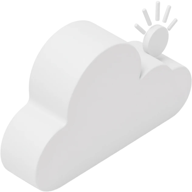 Icon generated from uploaded image: A cloud and sun symbol. The cloud is rounded, and the sun features a shape with short rays.

 emoji