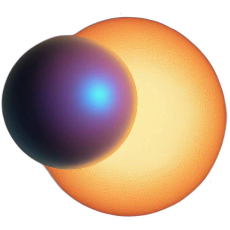 Exoplanet orbiting a sun emoji