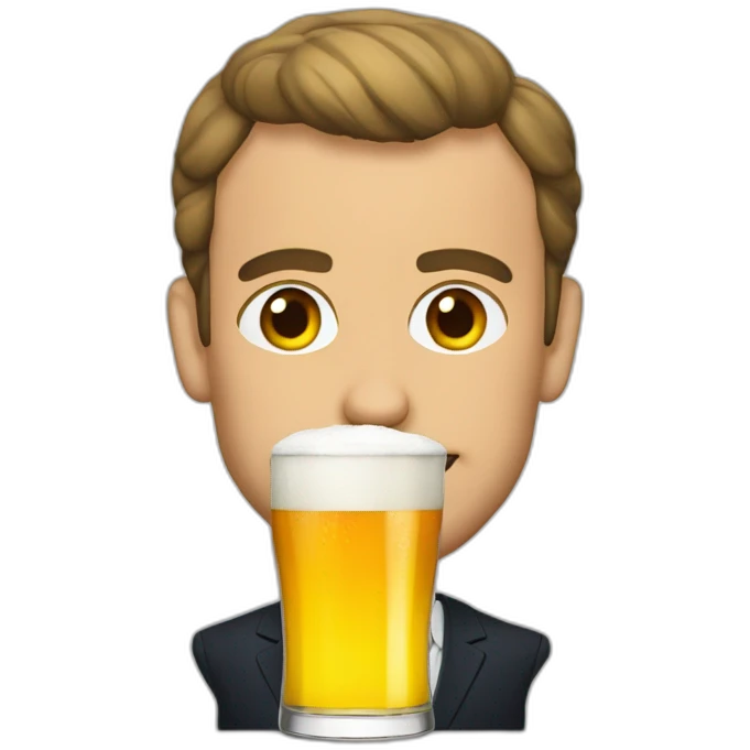 macron-drink-a-beer emoji