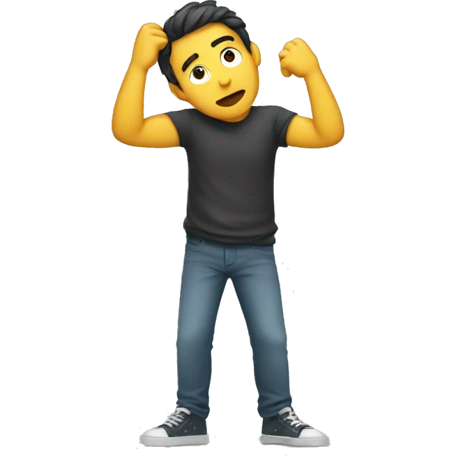 man scratching himself desperately emoji