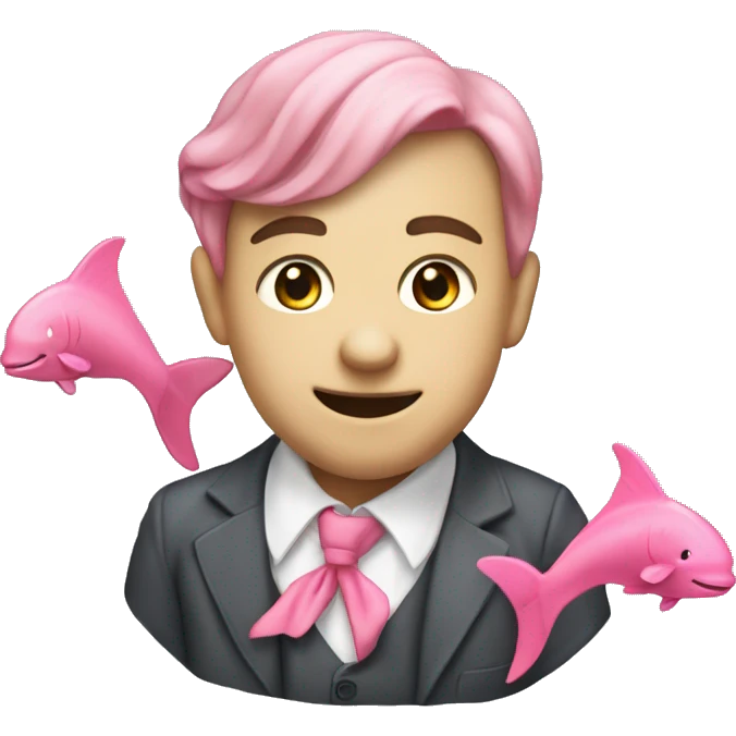un delfino rosa con un fiocco in testa  emoji