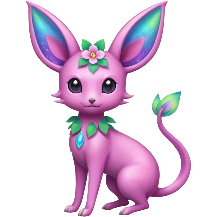 Colorful Floral-Painted Spring-Bloom Iridescent Cute Roserade-Espeon-Fakémon creature (full body) Colorful Floral-Painted Spring-Bloom Iridescent Cute Roserade-Espeon-Fakémon creature (full body) emoji