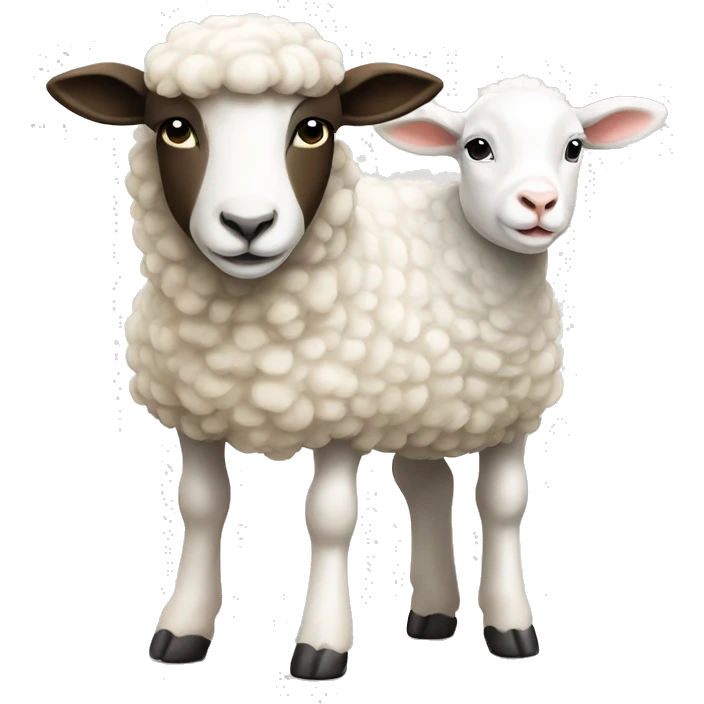 White Ewe and white lamb emoji
