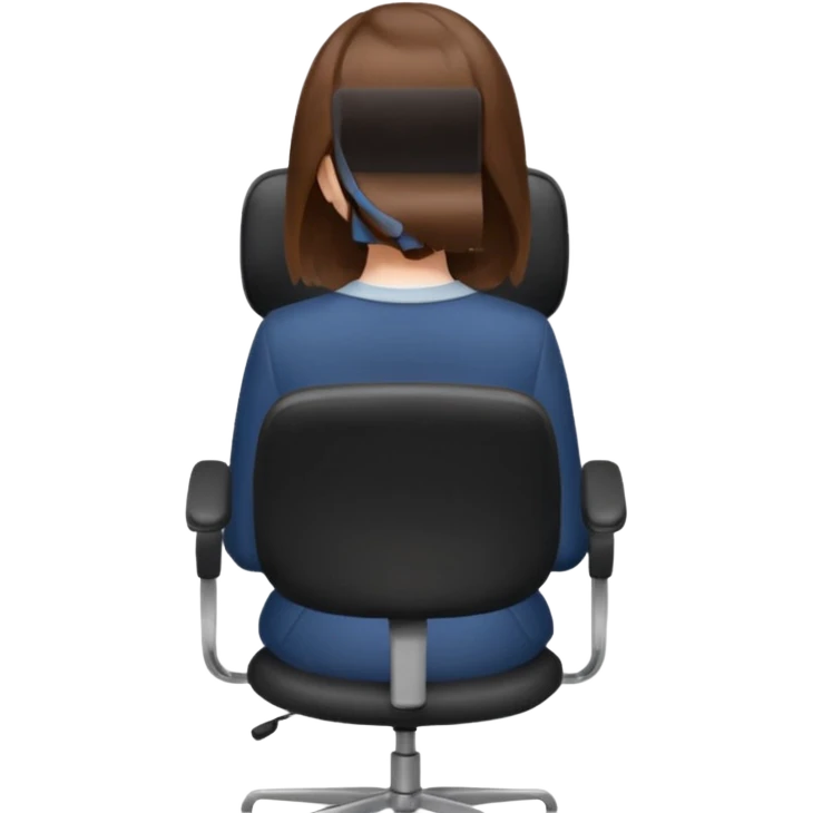 Woman Back of head sitting on an office chair emoji