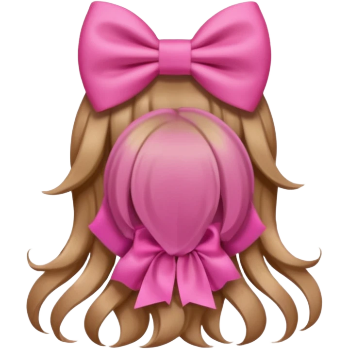 hair from behind with a pink bow emoji