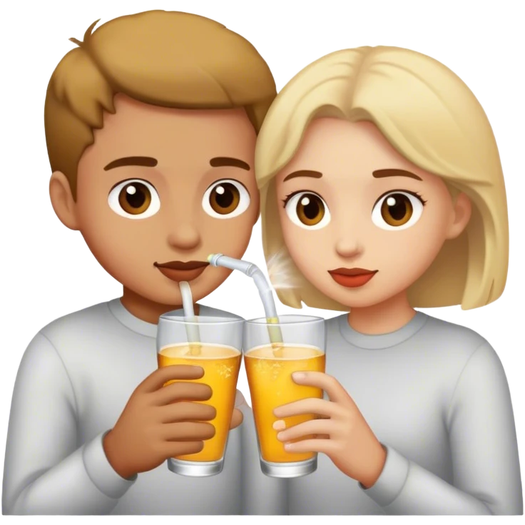 girl and boy drinking emoji