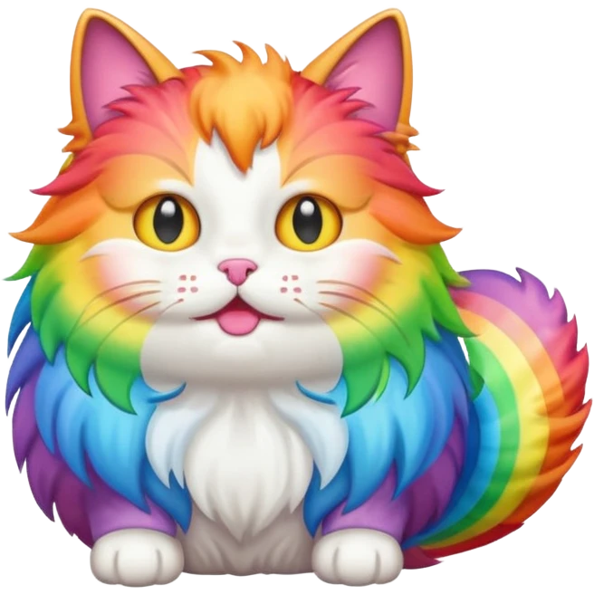 Cat farting rainbows emoji